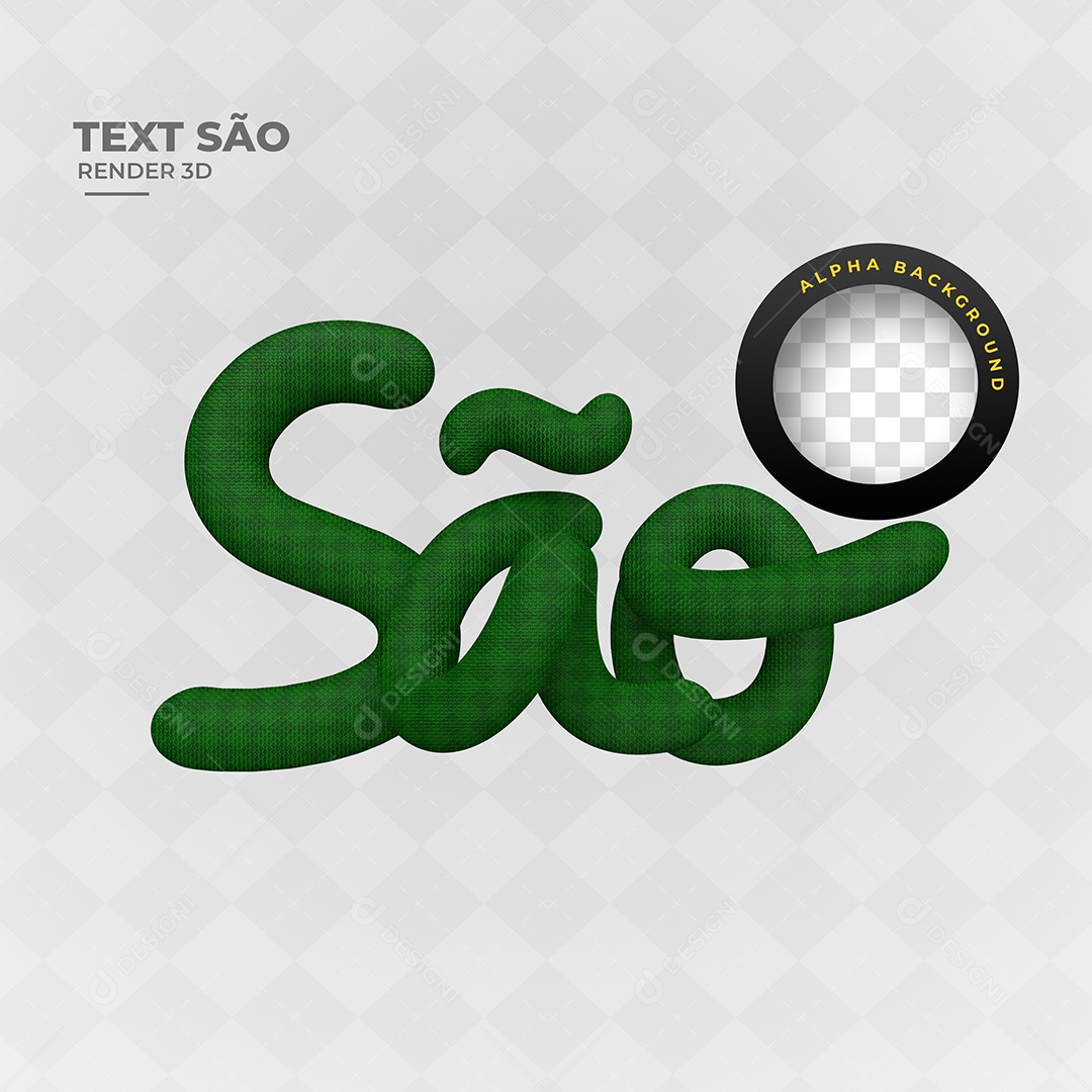 Texto 3D São Na Cor Verde Para Composição PSD
