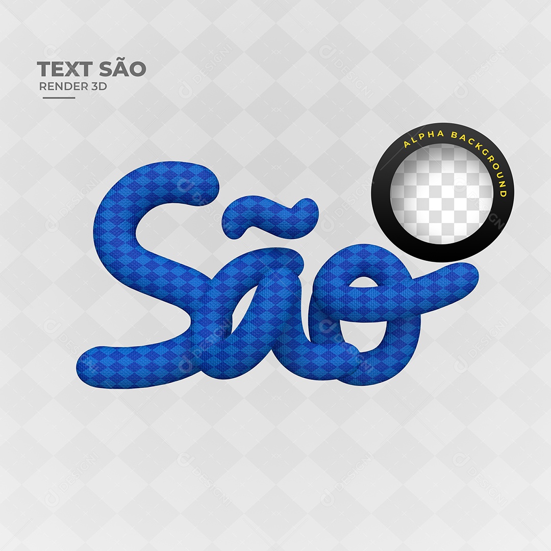 Texto 3D São Na Cor Azul Para Composição PSD