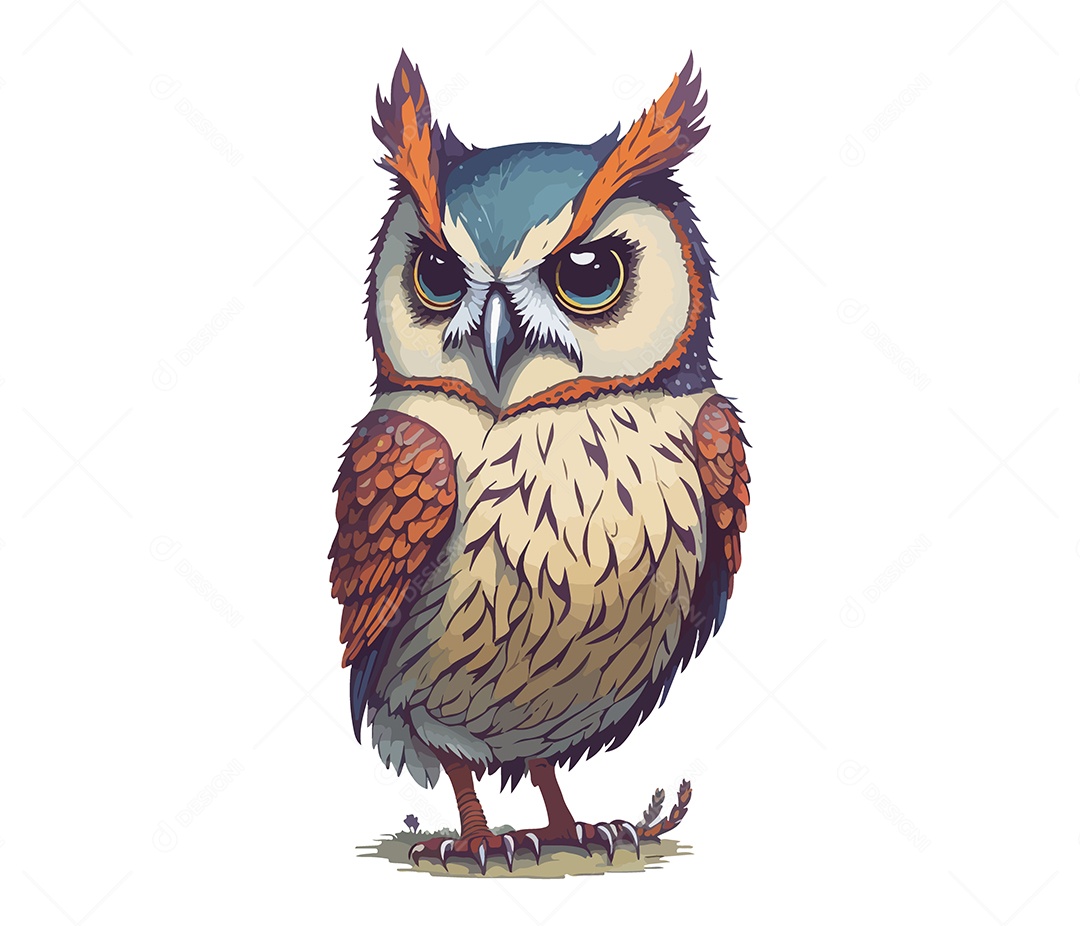 Ilustração 3D Coruja EPS Editável