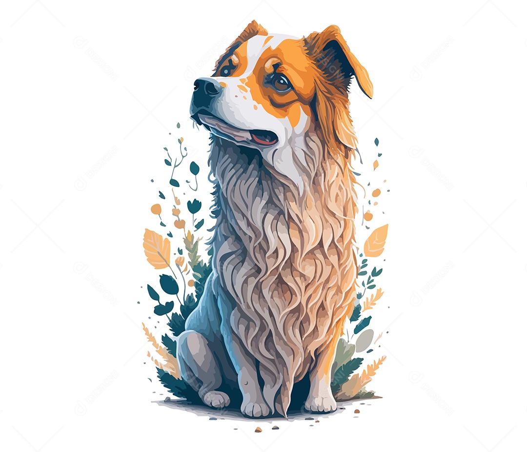 Ilustração 3D Cachorro EPS Editável