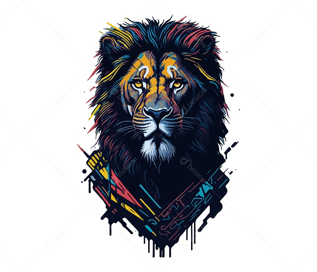 Mascote 3D Leão EPS Editável