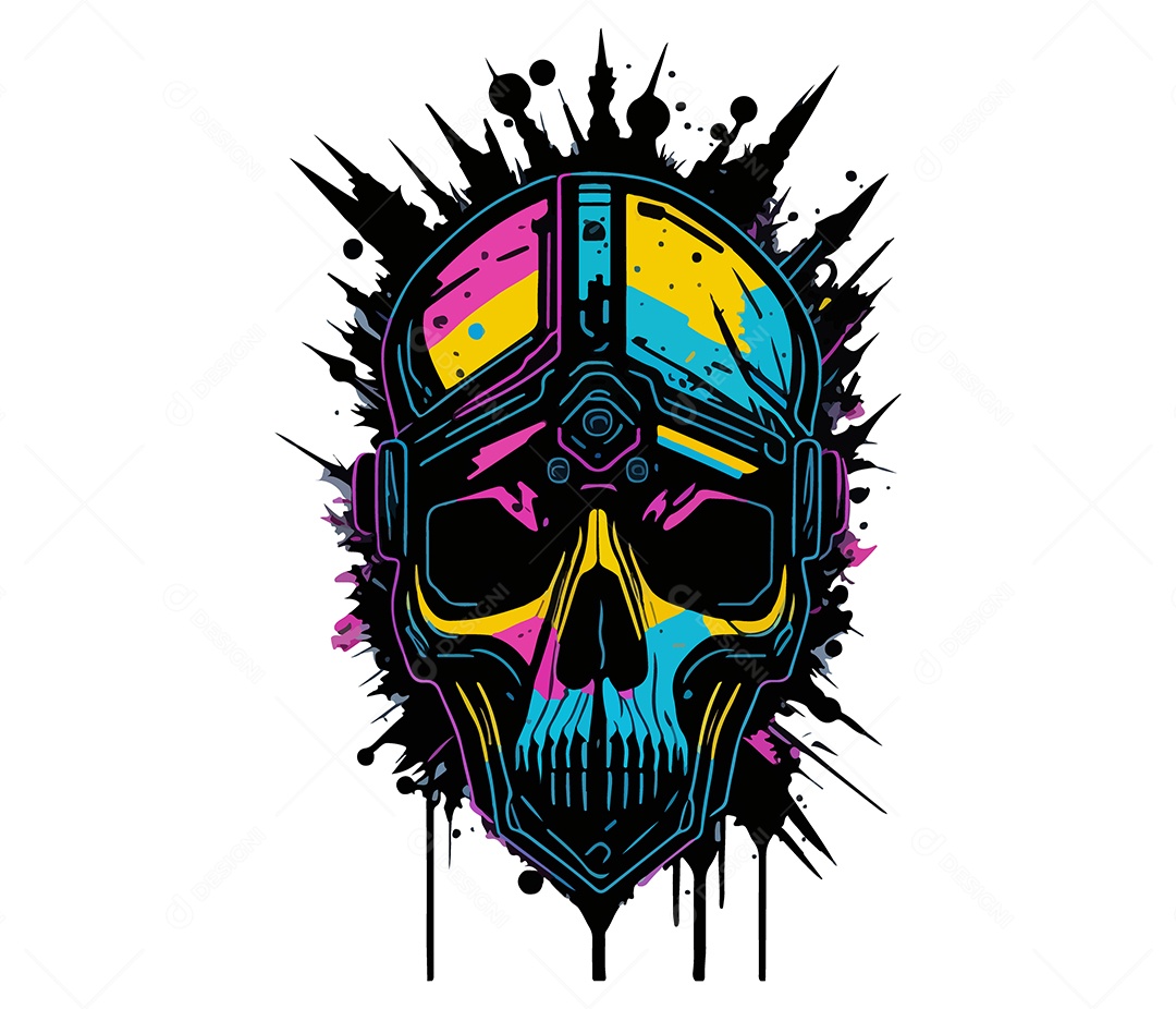 Ilustração 3D Caveira EPS Editável