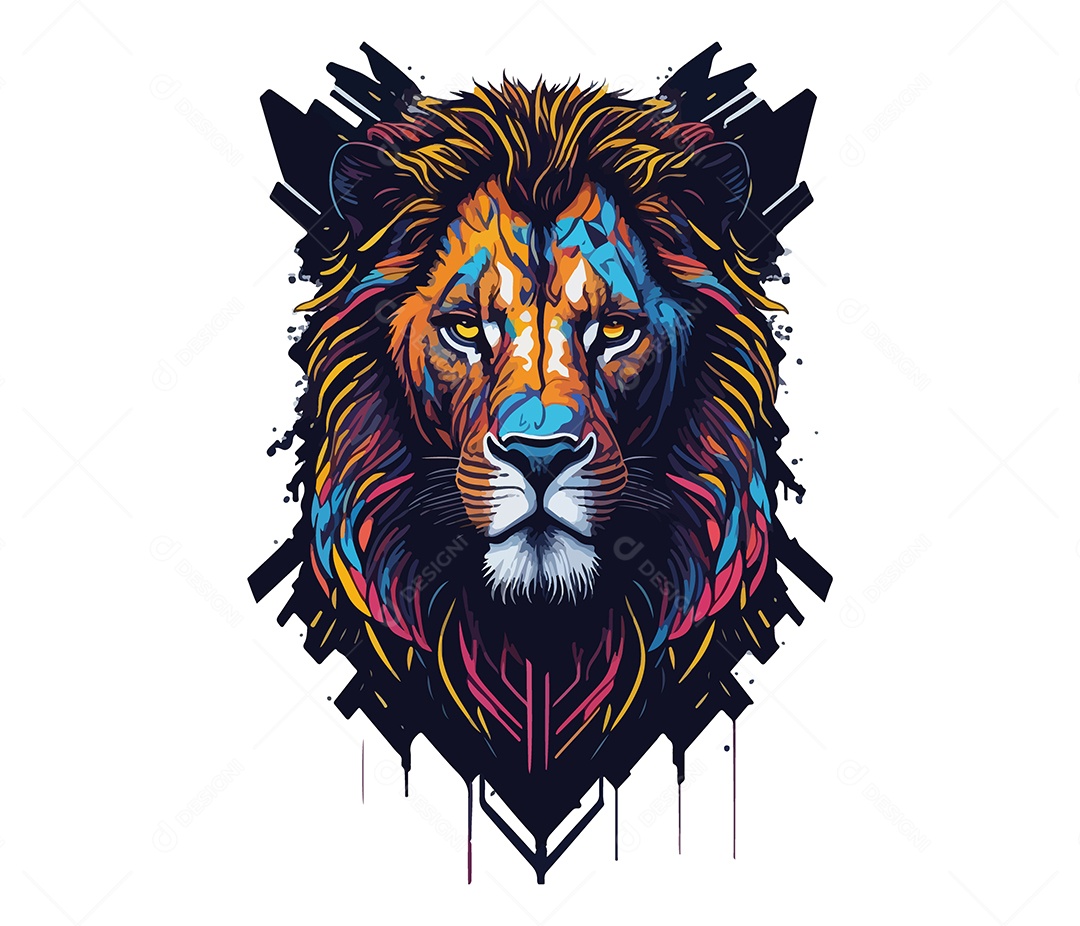 Mascote 3D Leão EPS Editável