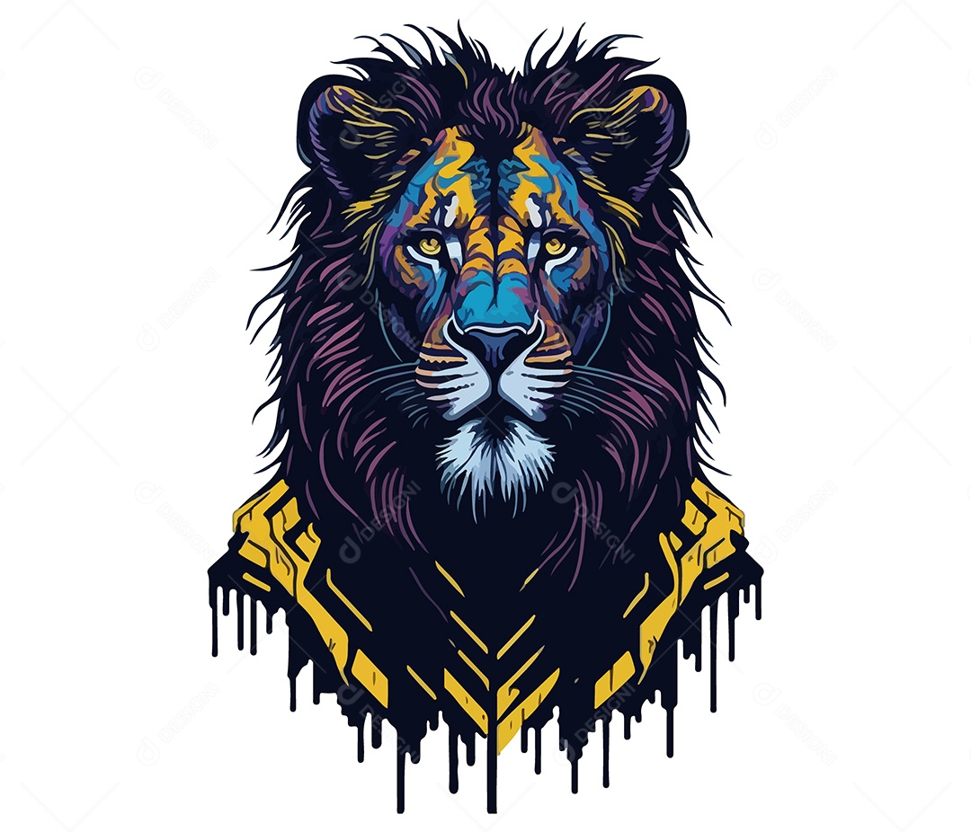 Mascote 3D Leão EPS Editável