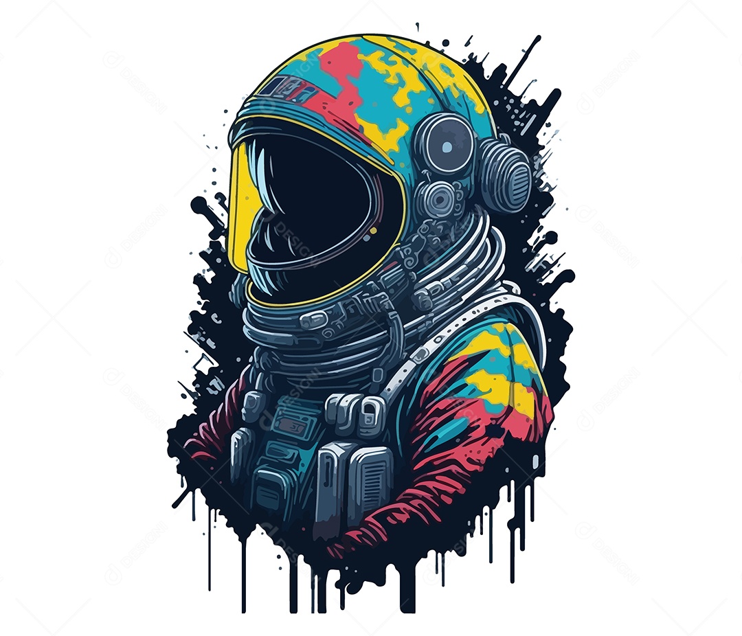 Ilustração 3D Astronauta EPS Editável