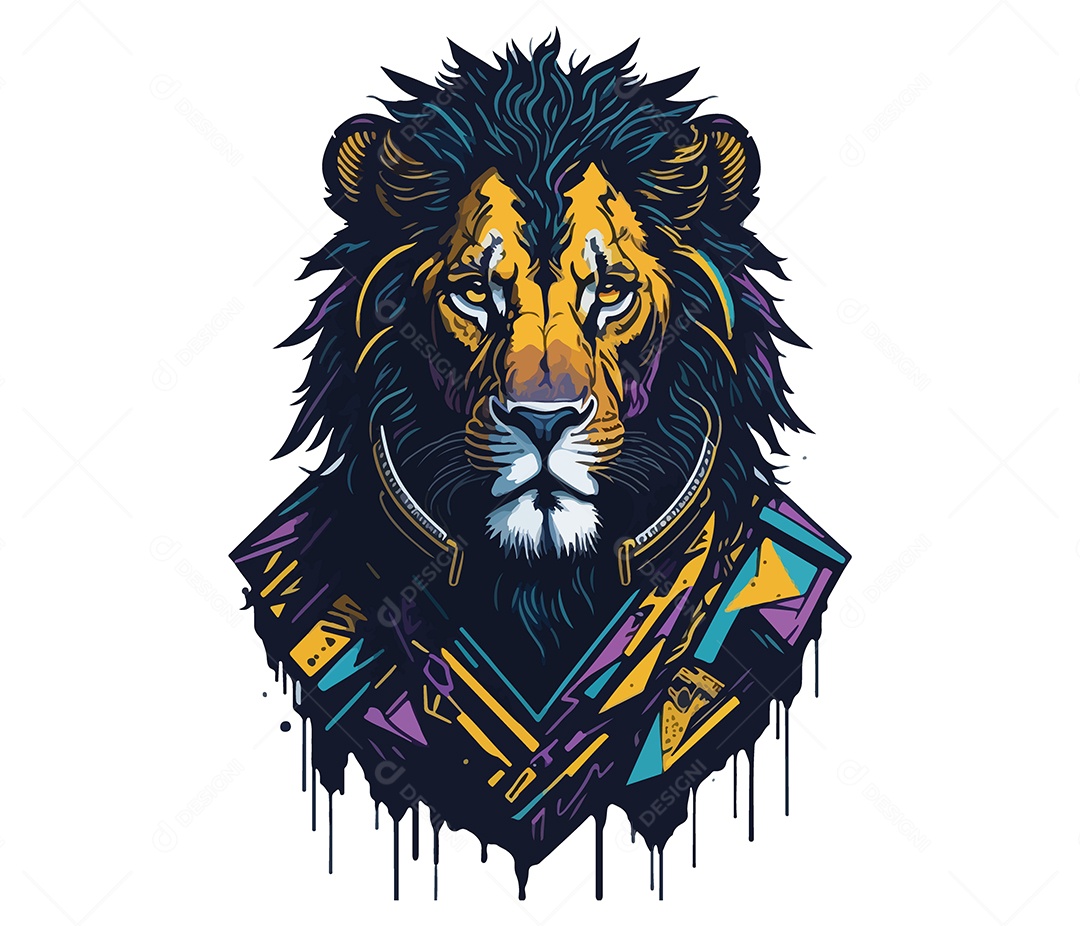 Mascote 3D Leão EPS Editável