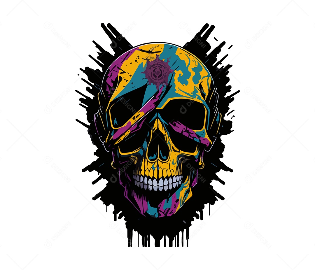 Ilustração 3D Caveira EPS Editável