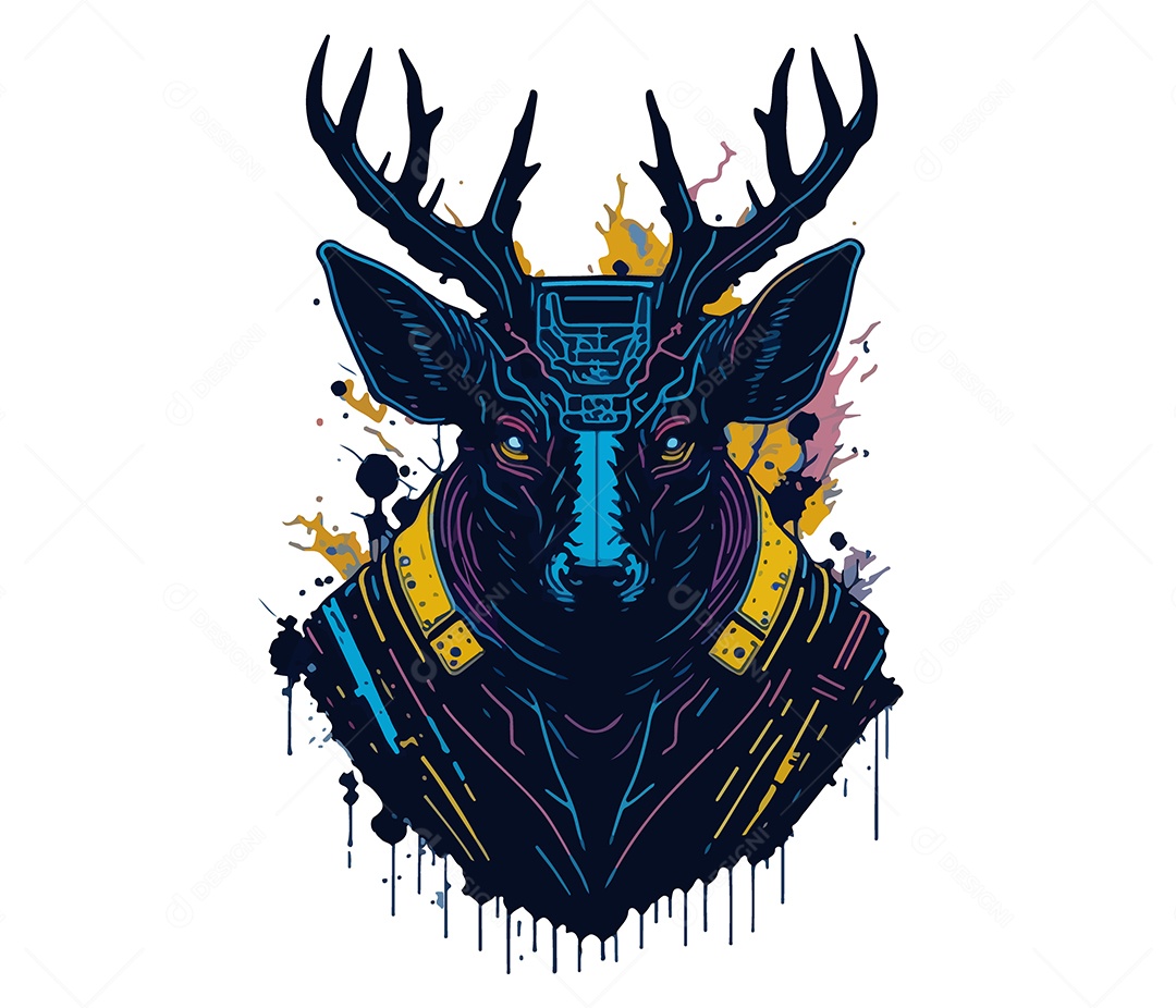 Mascote 3D Cervo EPS Editável