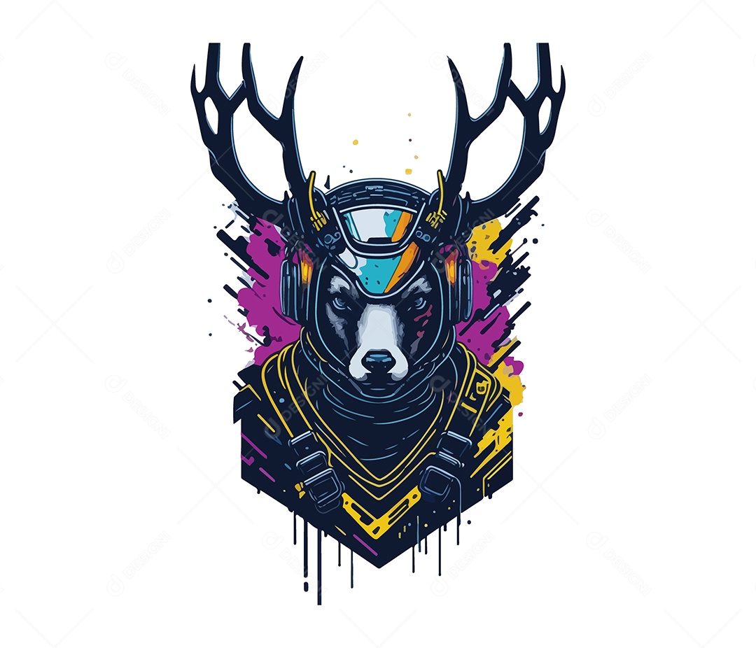 Mascote 3D Cervo EPS Editável