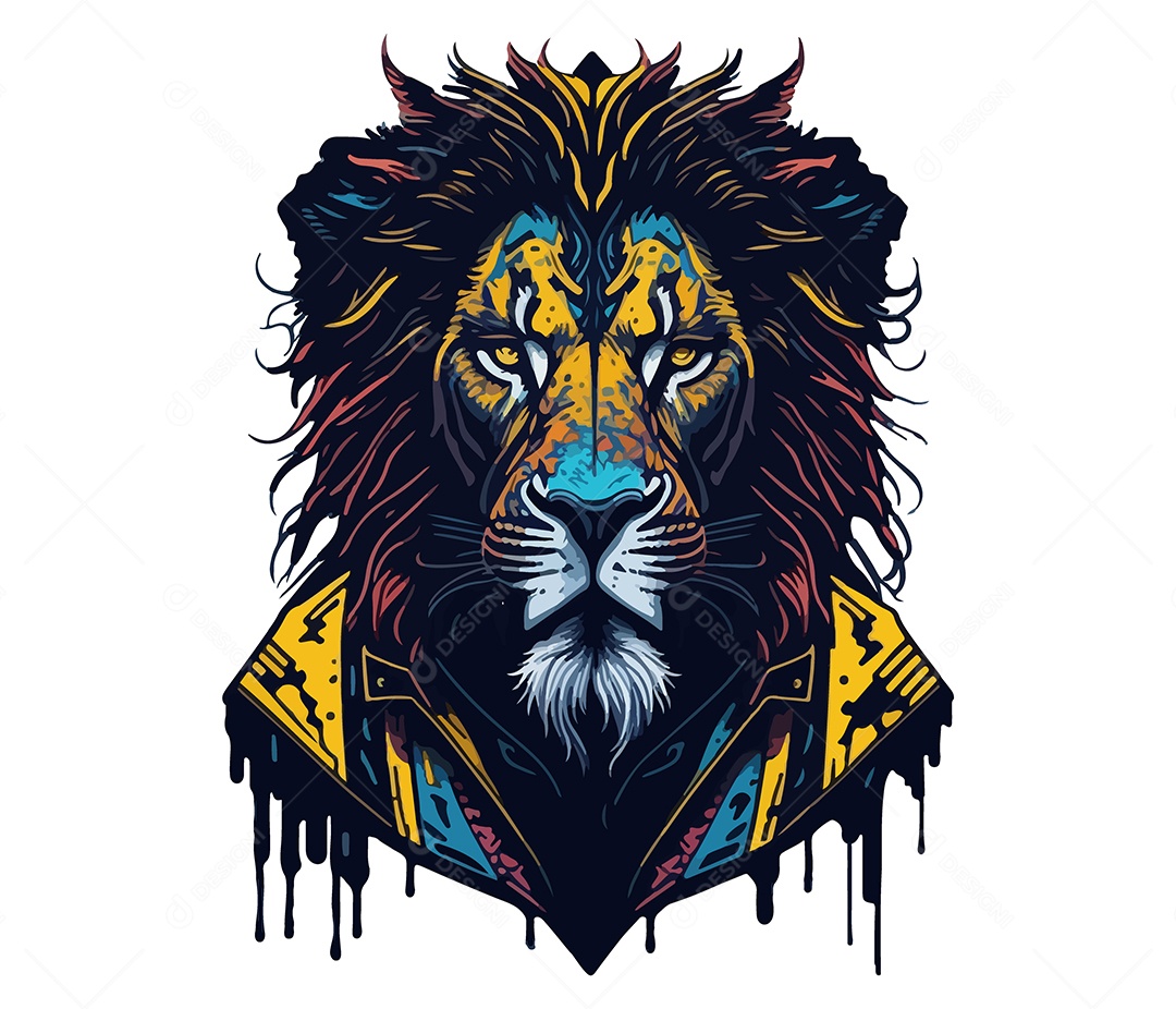 Ilustração 3D Leão EPS Editável