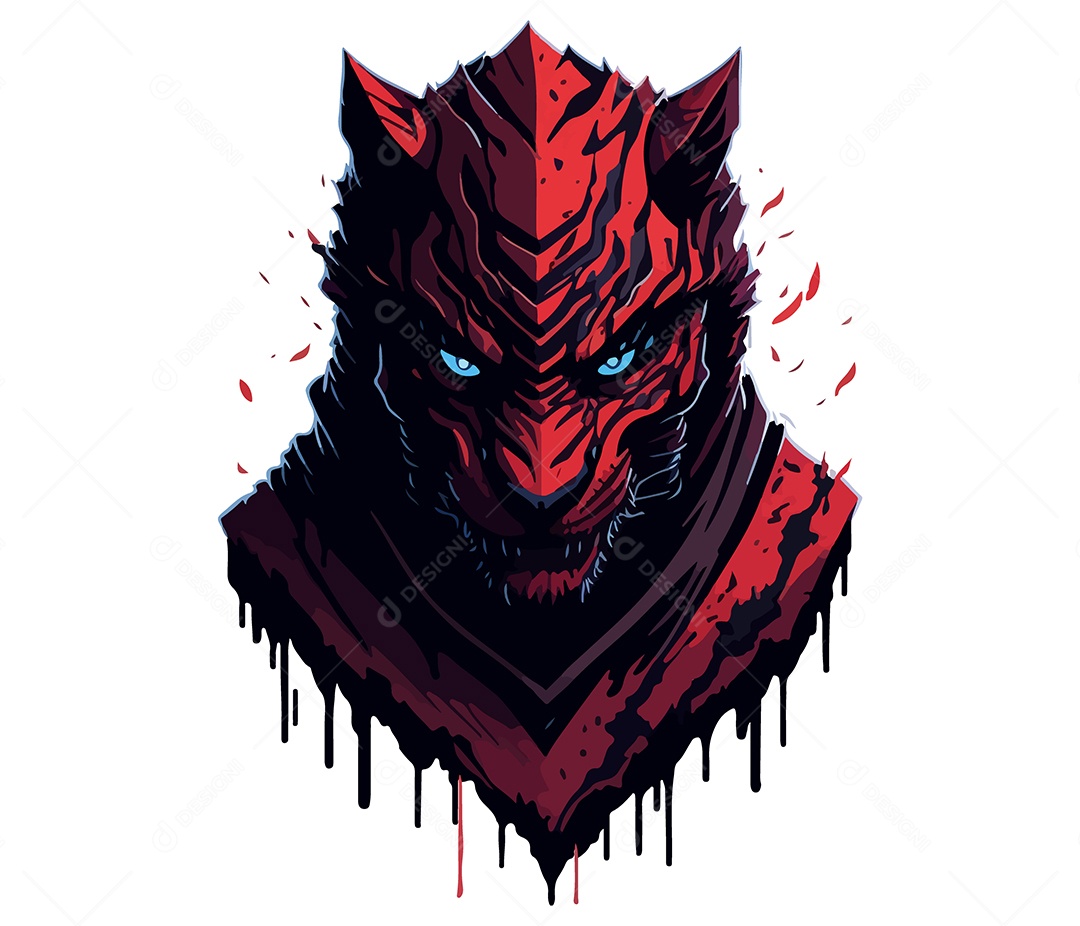 Ilustração 3D Fera Vermelha EPS Editável