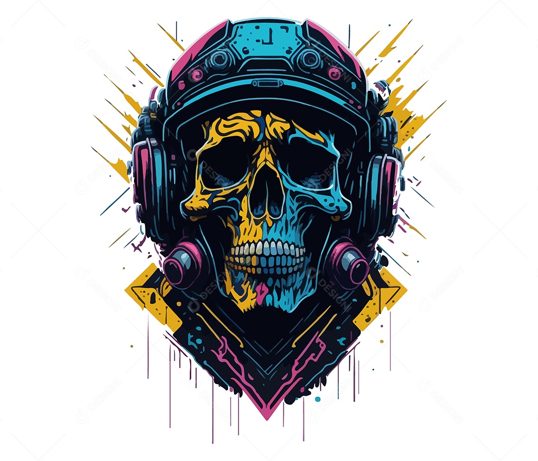 Ilustração 3D Caveira EPS Editável