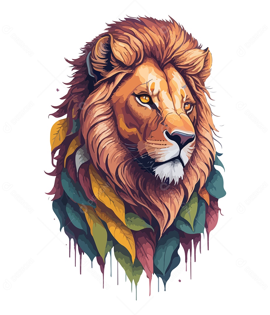 Ilustração 3D Leão EPS Editável