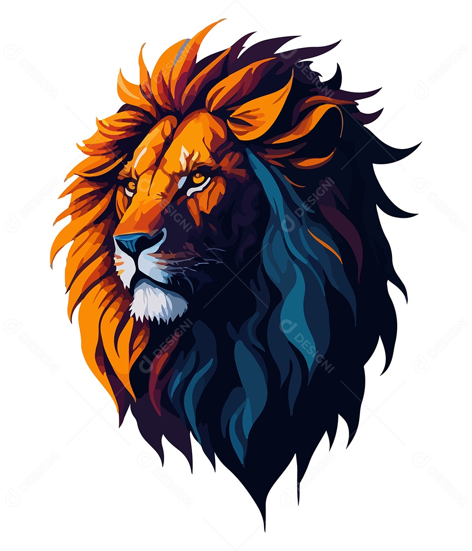 Ilustração 3D Leão EPS Editável