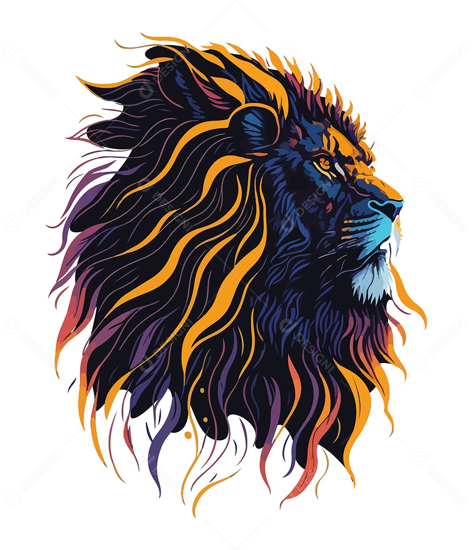 Ilustração 3D Leão EPS Editável