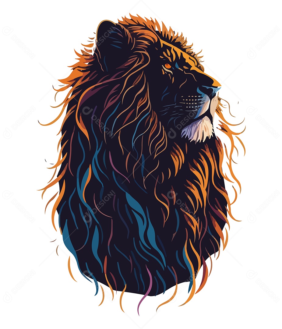 Ilustração 3D Leão EPS Editável