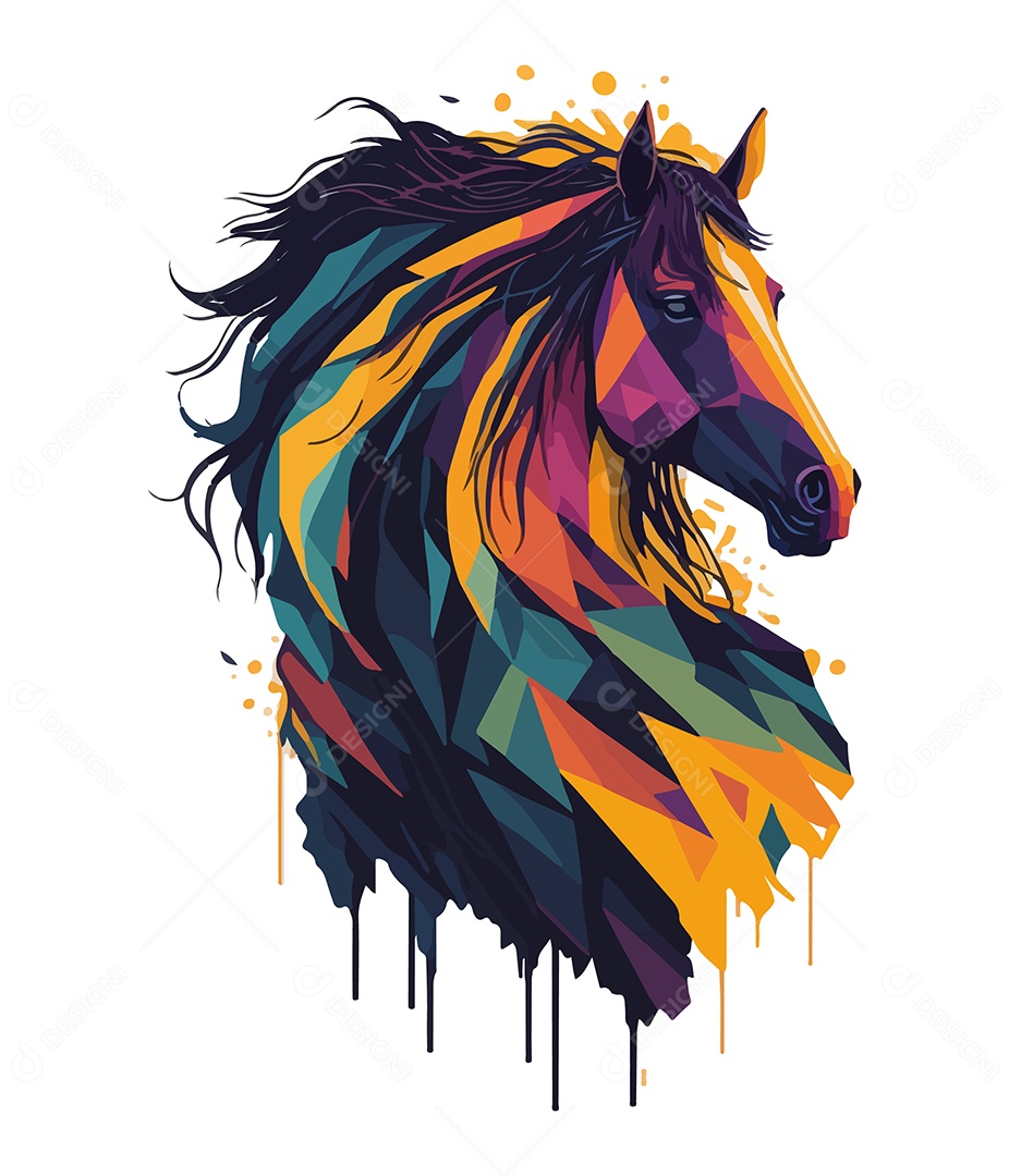 Ilustração 3D Cavalo EPS Editável