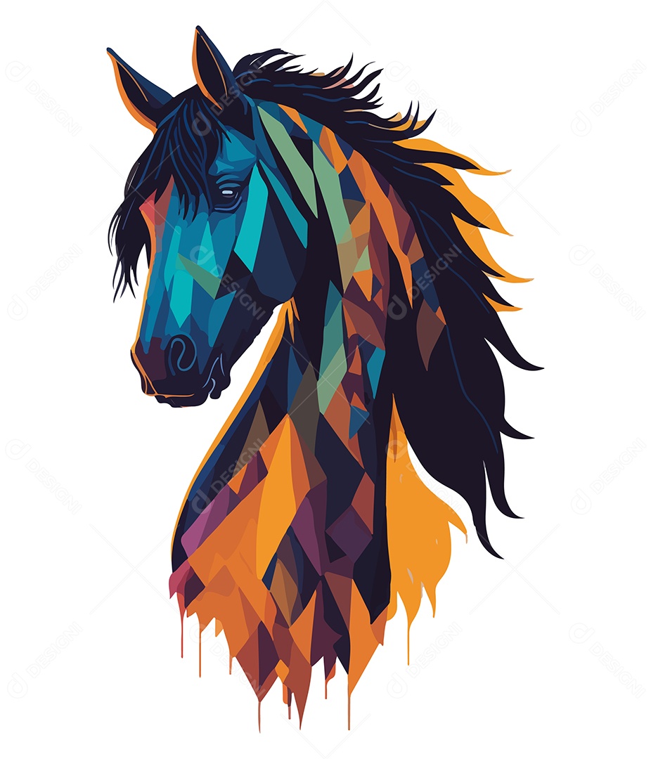 Ilustração 3D Cavalo EPS Editável