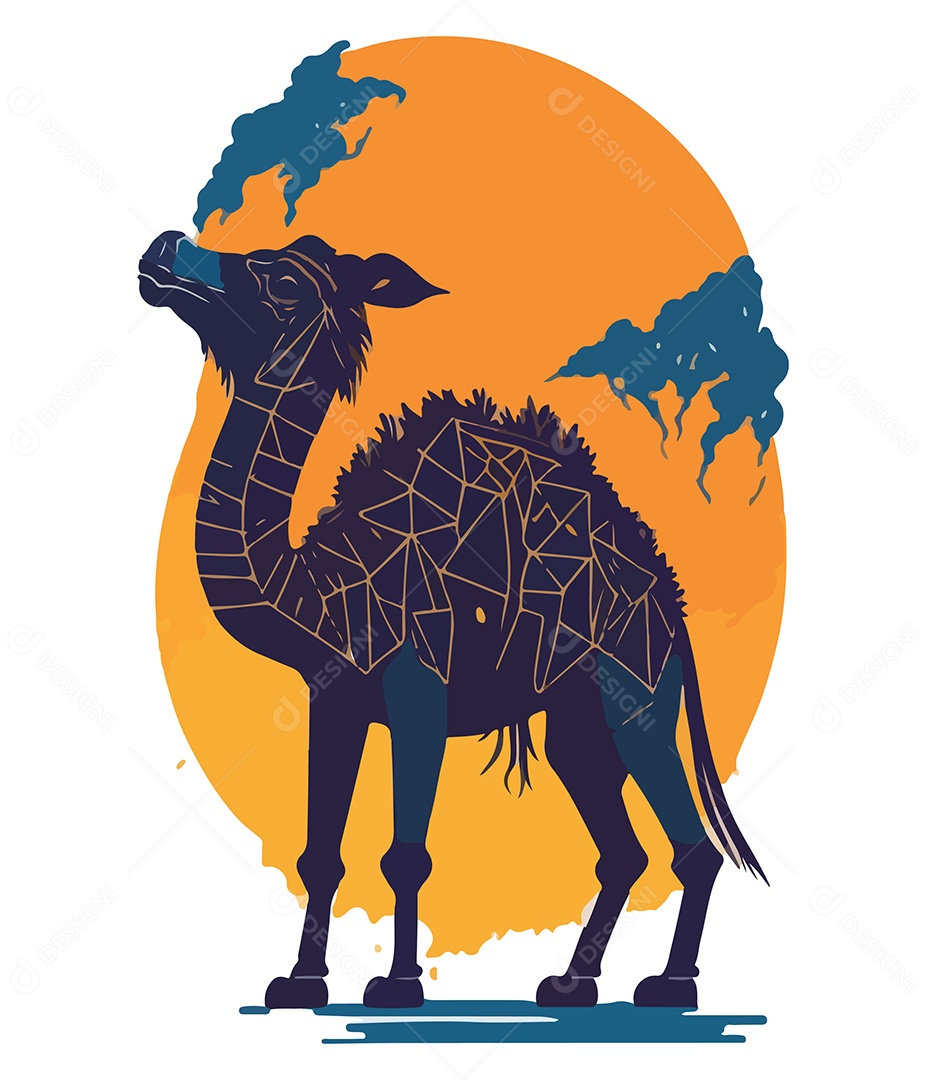 Ilustração 3D Camelo EPS Editável