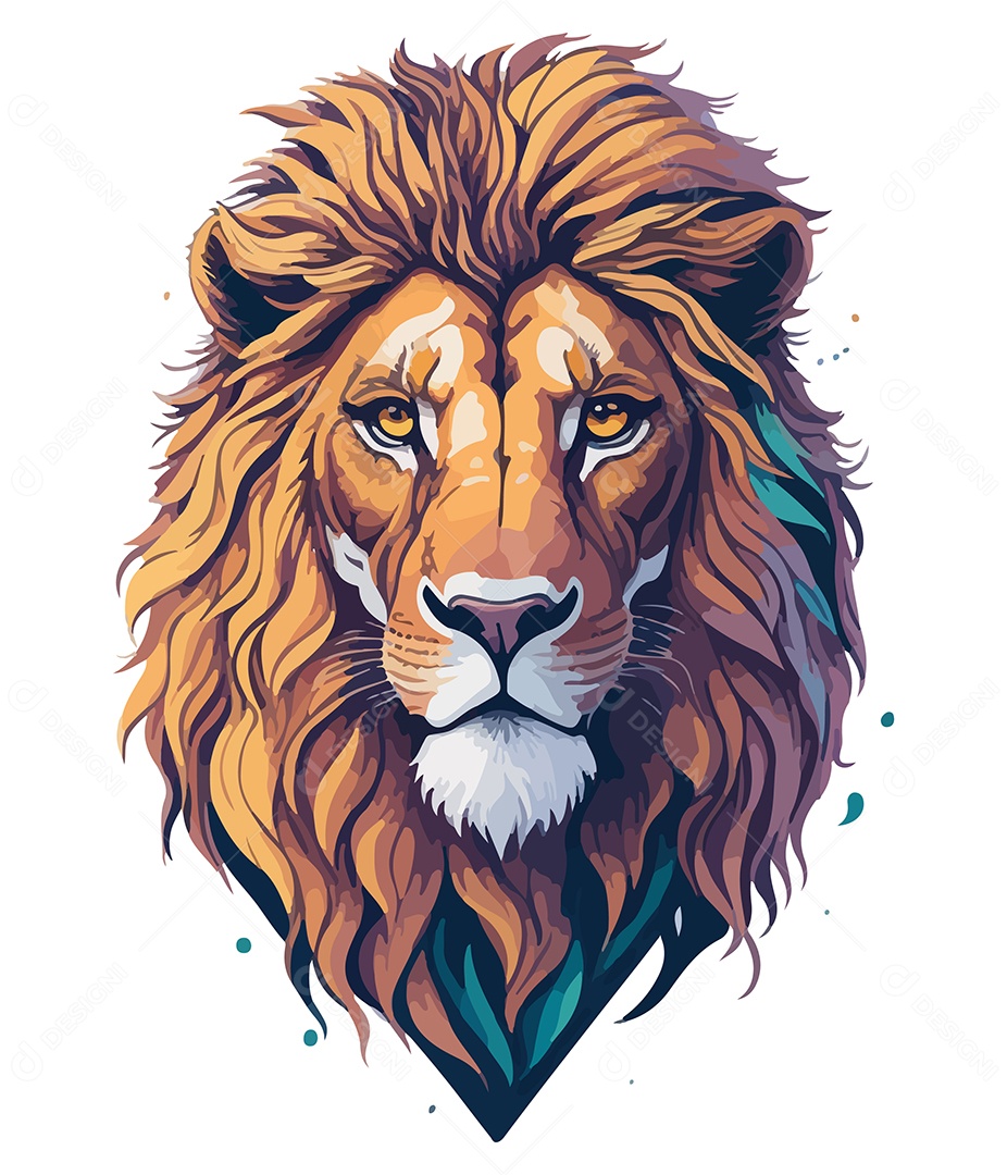 Ilustração 3D Leão EPS Editável