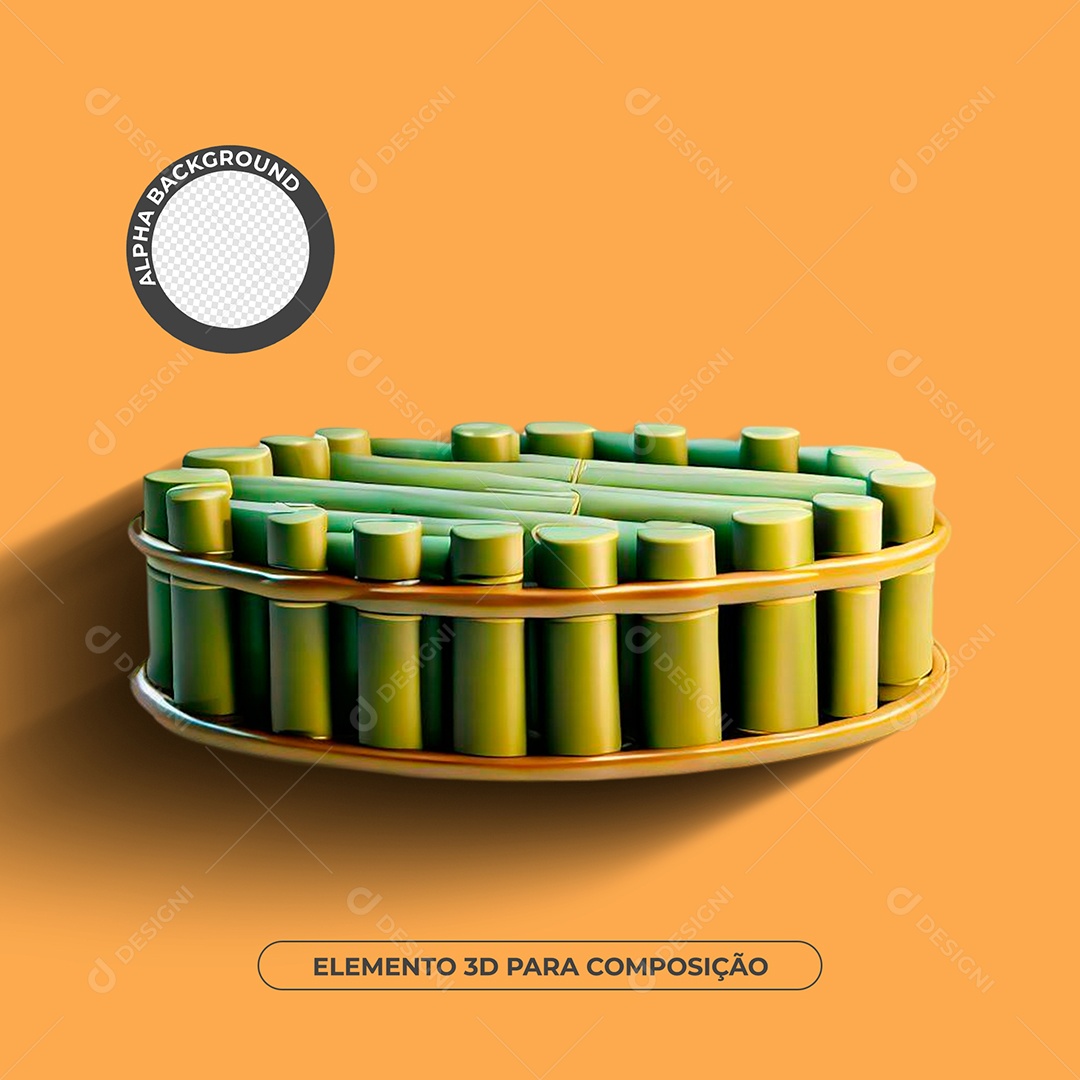 Pódio De Bambu Elemento 3D Para Composição PSD