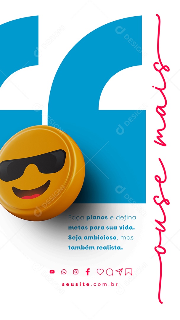 Story Faça Planos e Defina Metas Para Sua Vida Frase Motivacional Social Media PSD Editável