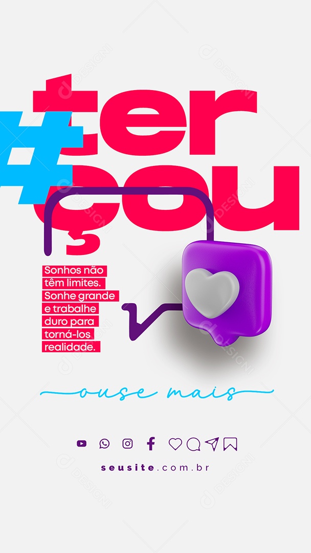 Story Sonhos Não Têm Limites Frase Motivacional Social Media PSD Editável