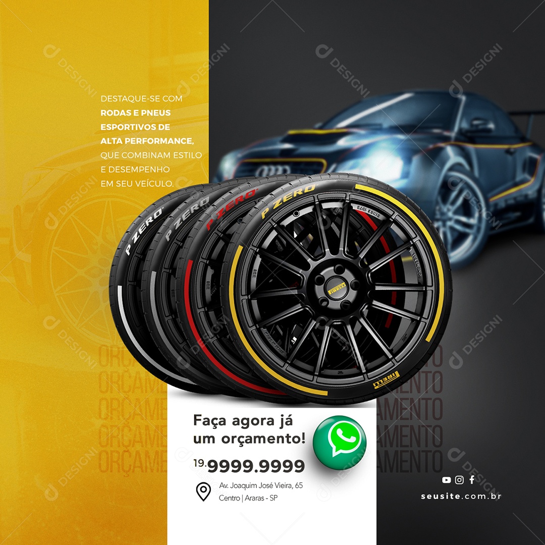 Faça Agora Já Um Orçamento Oficina Mecânica Social Media PSD Editável