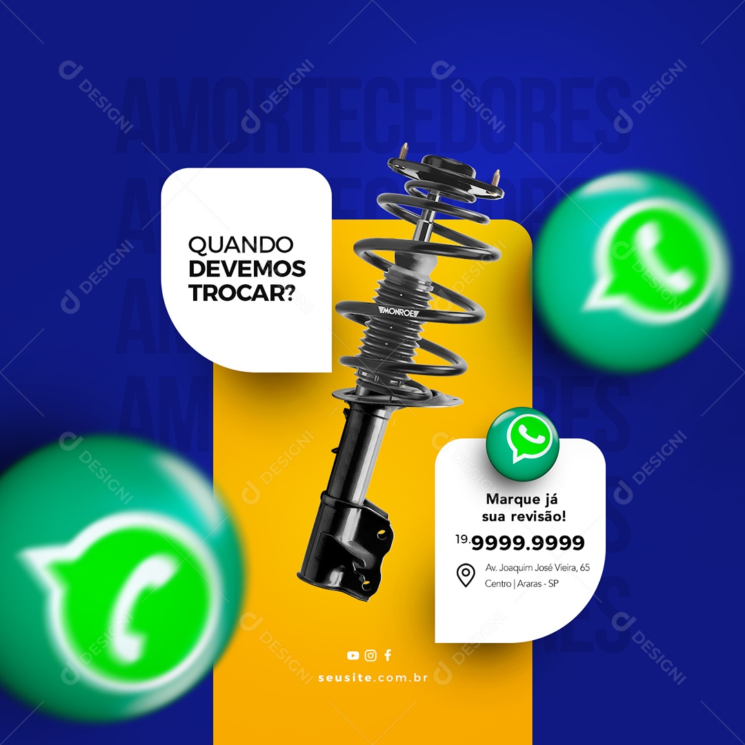 Quando Devemos Trocar Marque Já Sua Revisão Oficina Mecânica Social Media PSD Editável