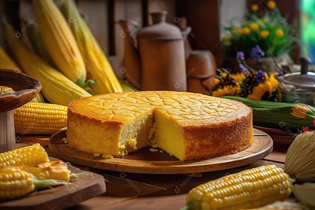 Bolo de milho. Doces típicos brasileiros tradicionais feitos de milho.