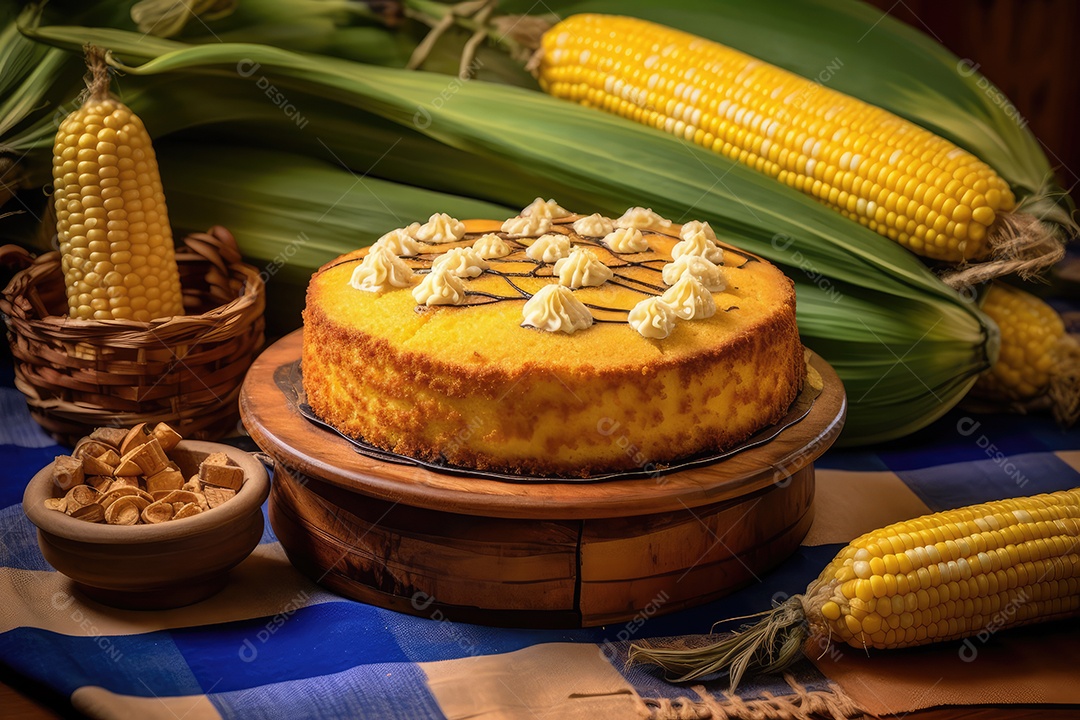 Bolo de milho. Doces típicos brasileiros tradicionais feitos de milho.