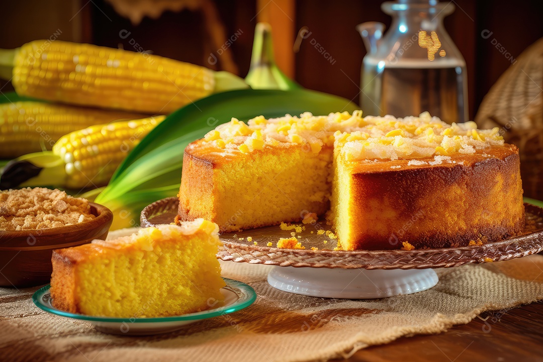 Bolo de milho. Doces típicos brasileiros tradicionais feitos de milho.