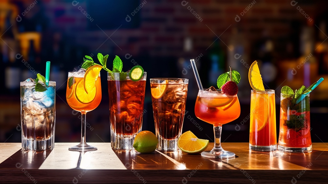 Drinks Encima De Balcão Em Destilaria