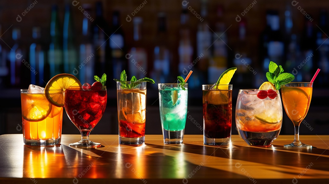 Drinks Encima De Balcão Em Destilaria