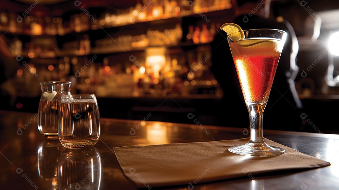 Drinks Encima De Balcão Em Destilaria