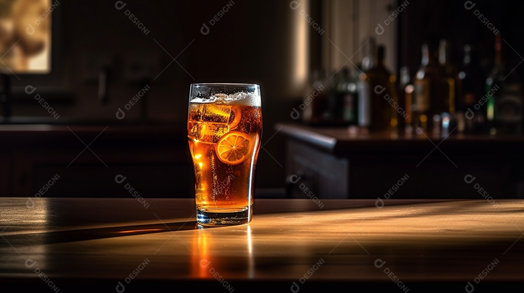 Copo De Whisky Com Gelo