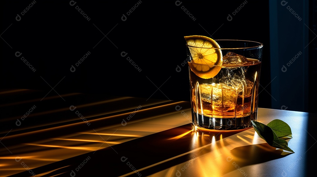 Copo De Whisky Com Gelo