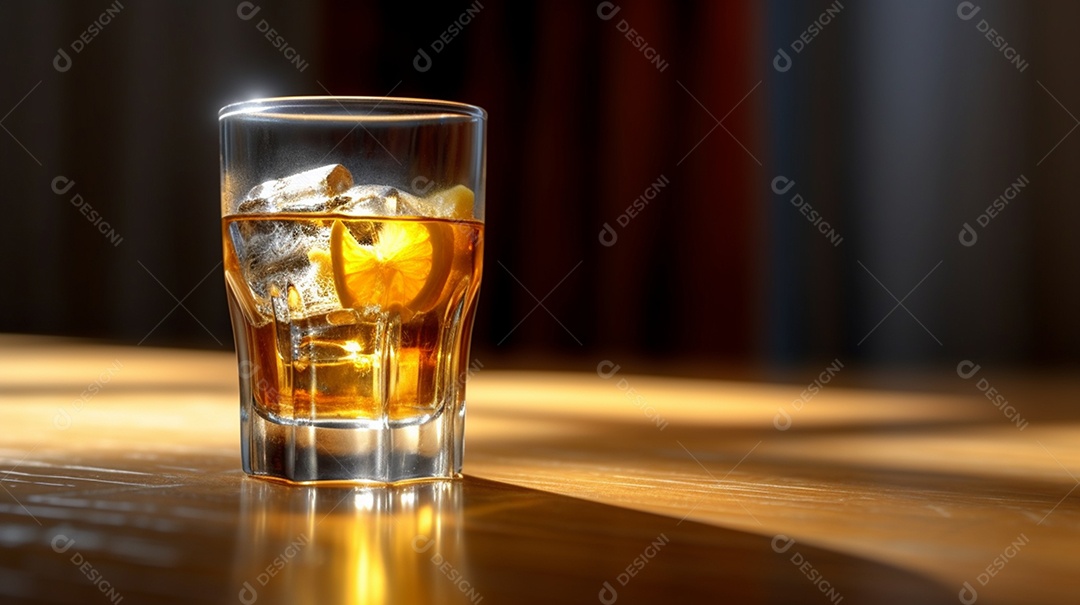 Copo De Whisky Com Gelo