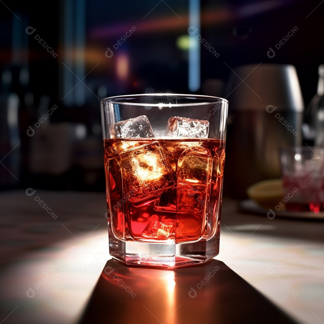 Copo De Whisky Com Gelo