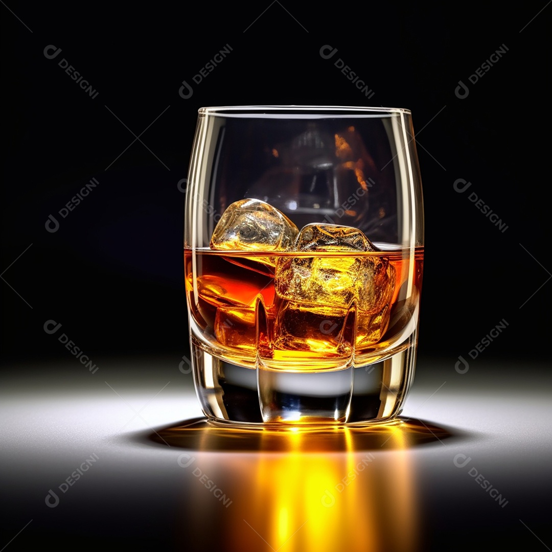 Copo De Whisky Com Gelo