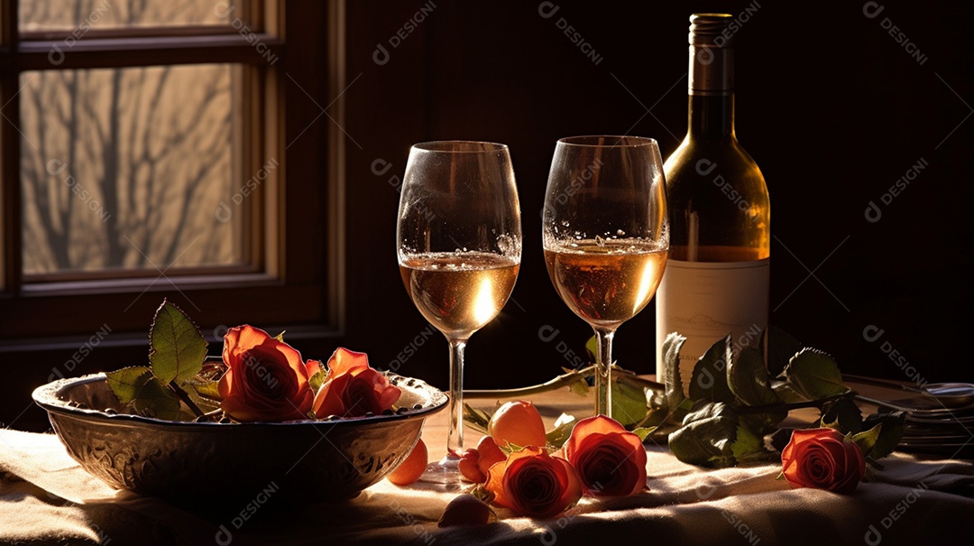 Taças De Champagne Encontro Romântico