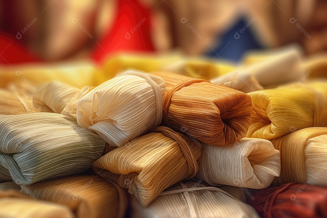 Pamonha ou Tamales com recheio de milho verde comida típica brasileira para a festa junina de São João.