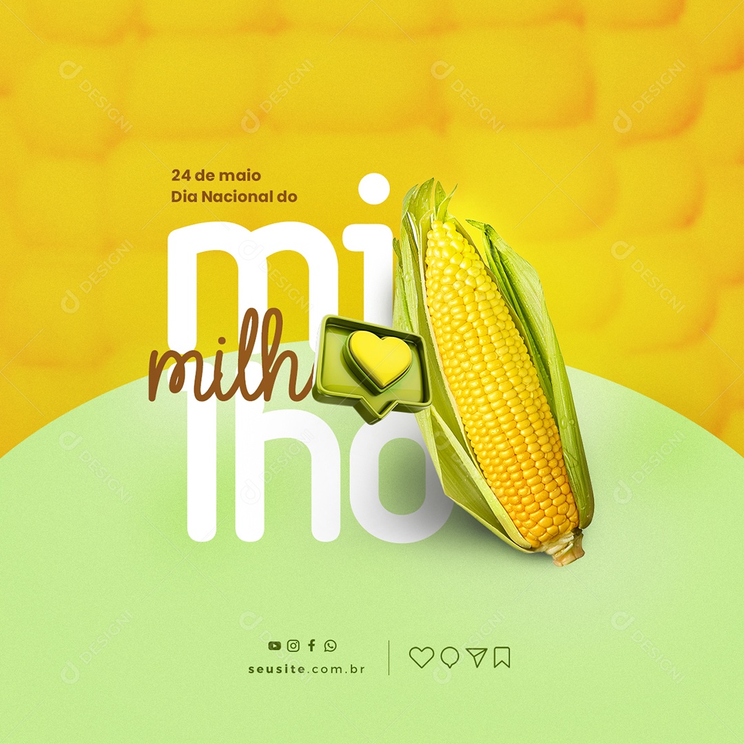 Dia Nacional Do Milho 24 De Maio Social Media PSD Editável