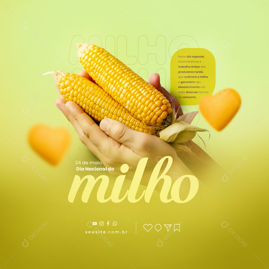 Reconhecemos O Trabalho Árduo Dia Nacional Do Milho Social Media PSD Editável