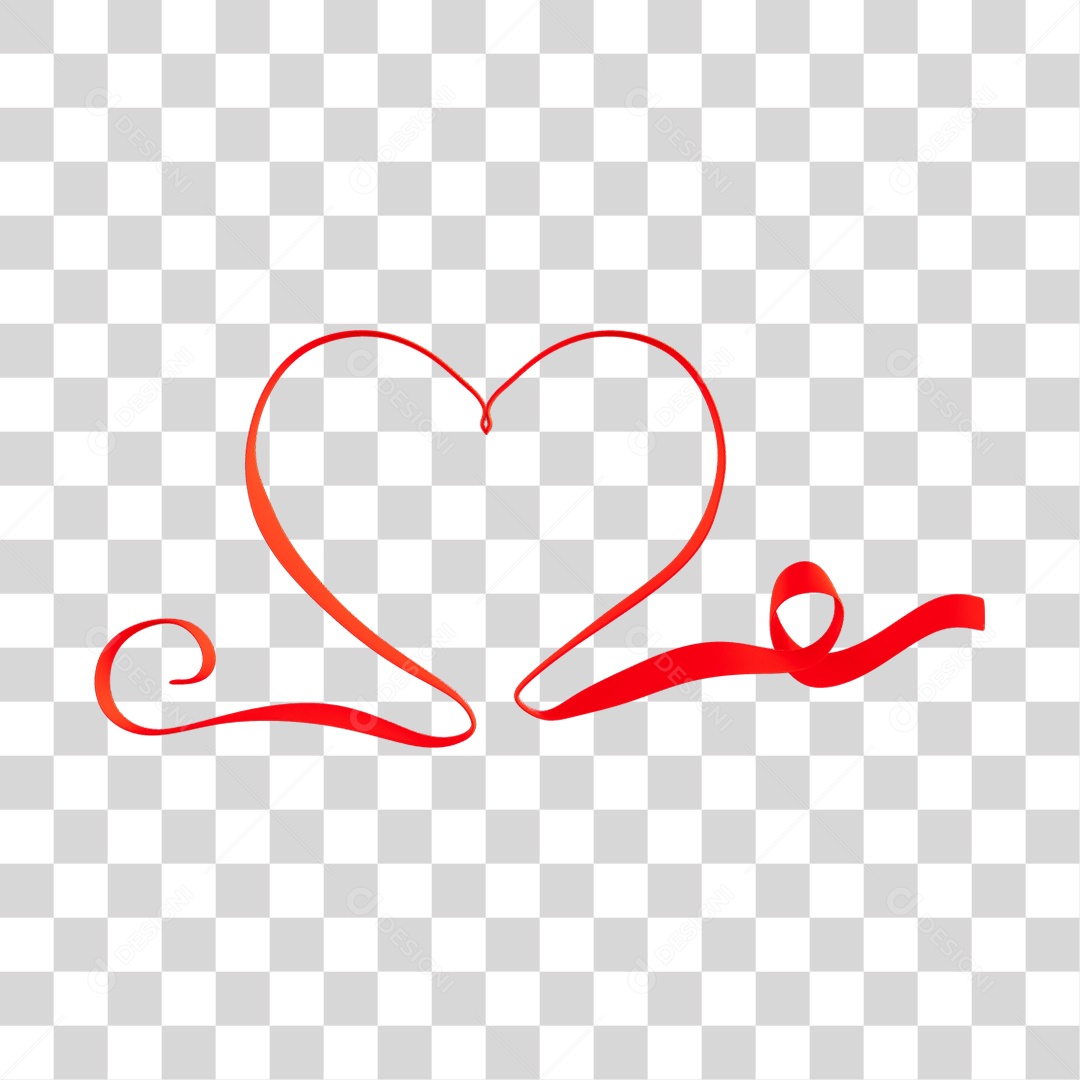 Fita Com Forma De Coração Elemento 3D Do Dia Dos Namorados PNG Transparente