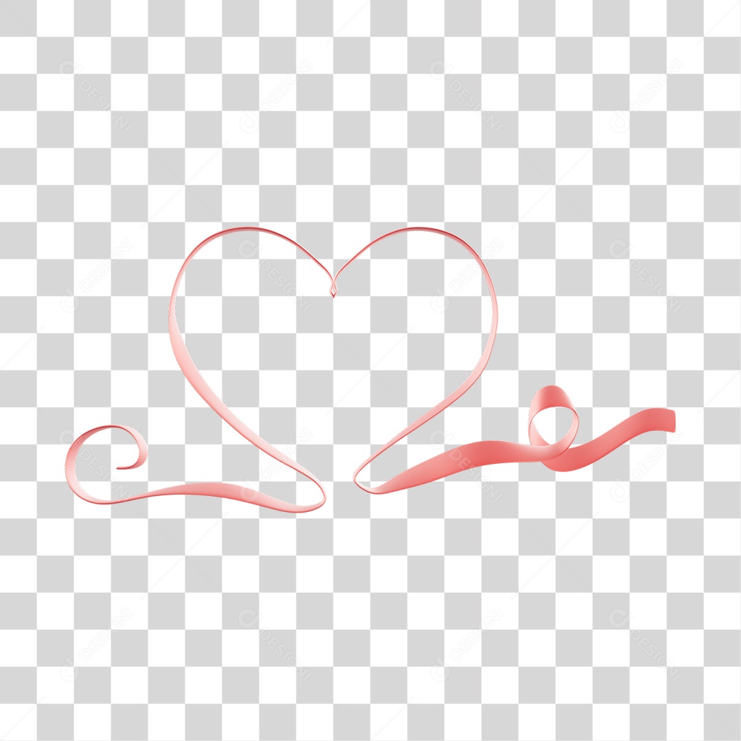 Fitas Com Forma De Coração Elemento 3D Do Dia Dos Namorados PNG Transparente