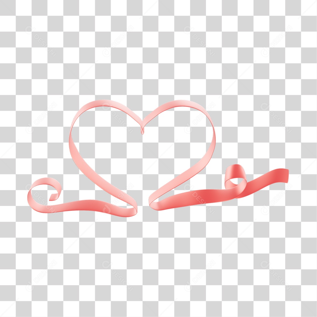 Fitas Com Forma De Coração Elemento 3D Do Dia Dos Namorados PNG Transparente