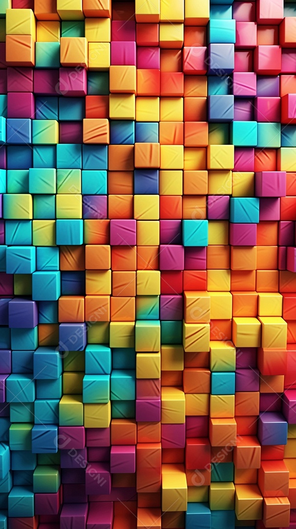 Uma parede móvel com padrão de mosaico brilhante e colorido