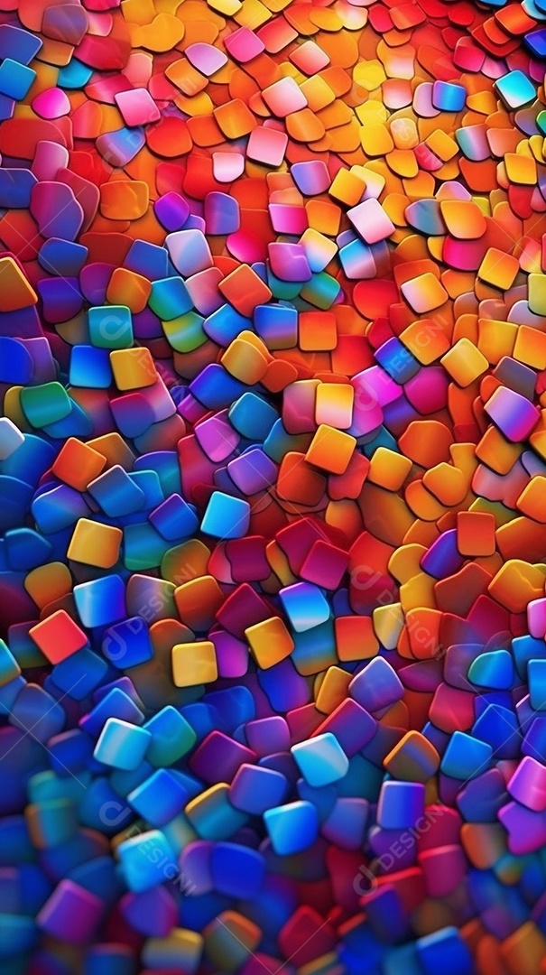 Uma parede móvel com padrão de mosaico brilhante e colorido