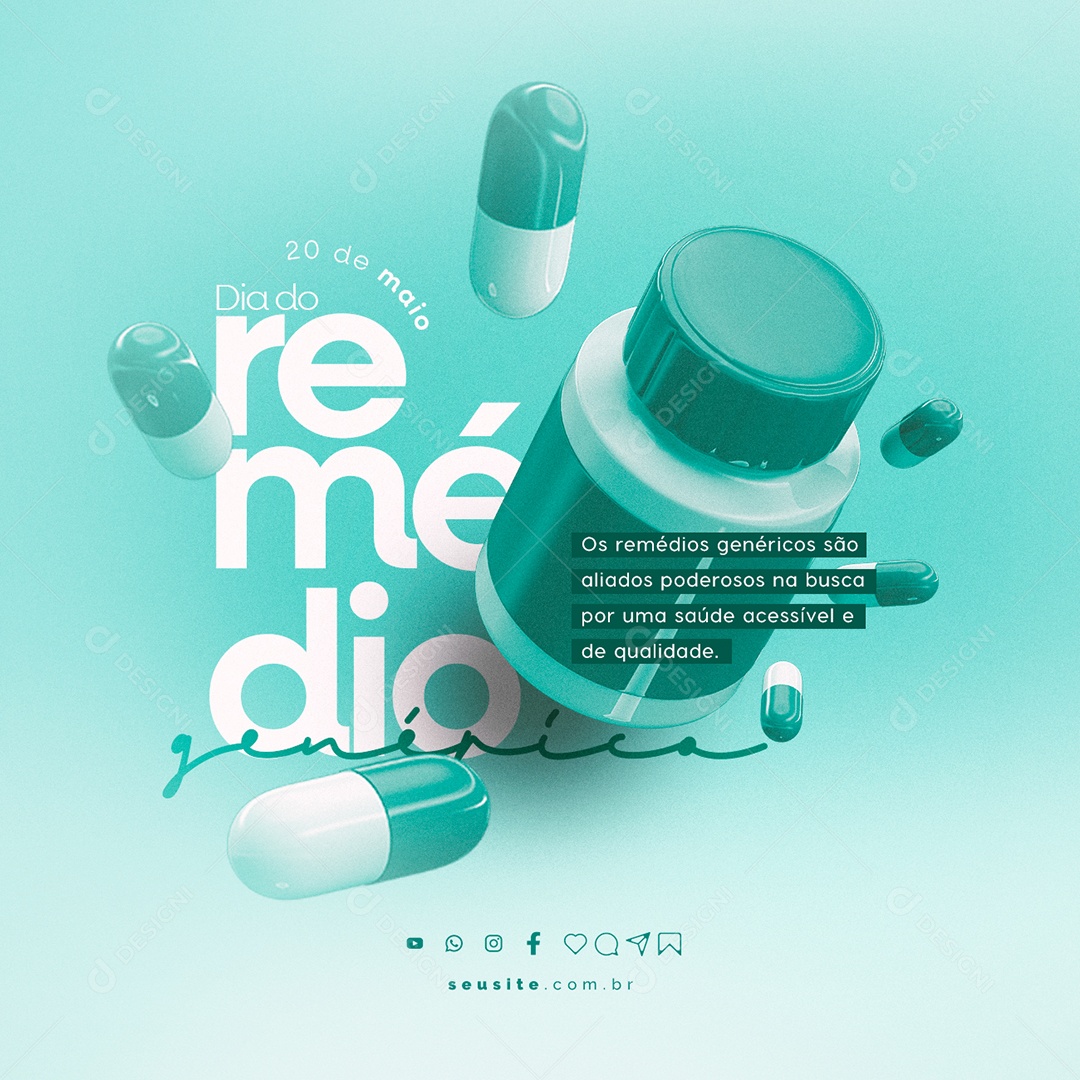 Os Remédios Genéricos São Aliados Poderosos Dia Do Remédio Genérico Social Media PSD Editável